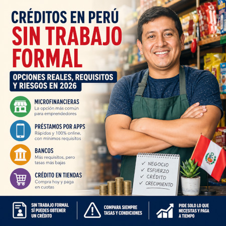 Créditos en Perú sin trabajo formal: opciones reales, requisitos y riesgos en 2026